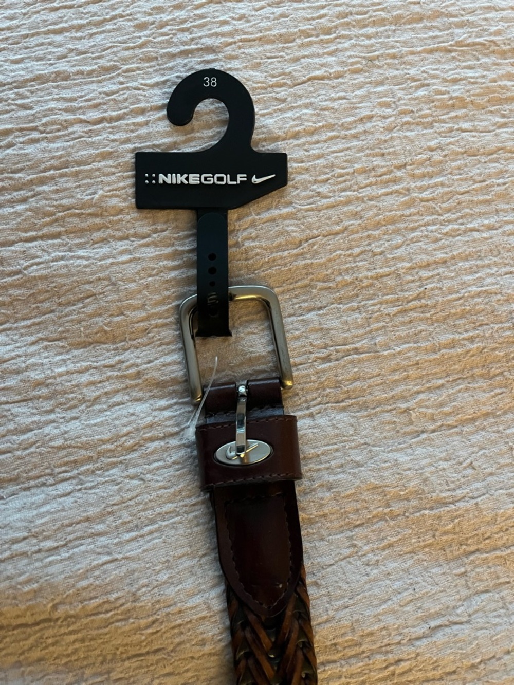 Nike Brown Braided Leather Men's Belt